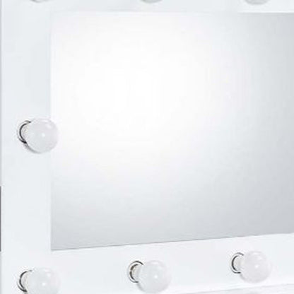 26" White Metal Framed Mounted Accent Mirror HomeRoots