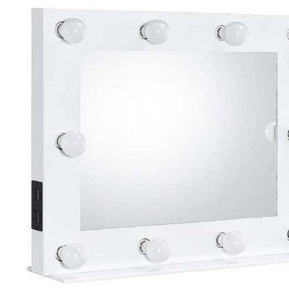 26" White Metal Framed Mounted Accent Mirror HomeRoots