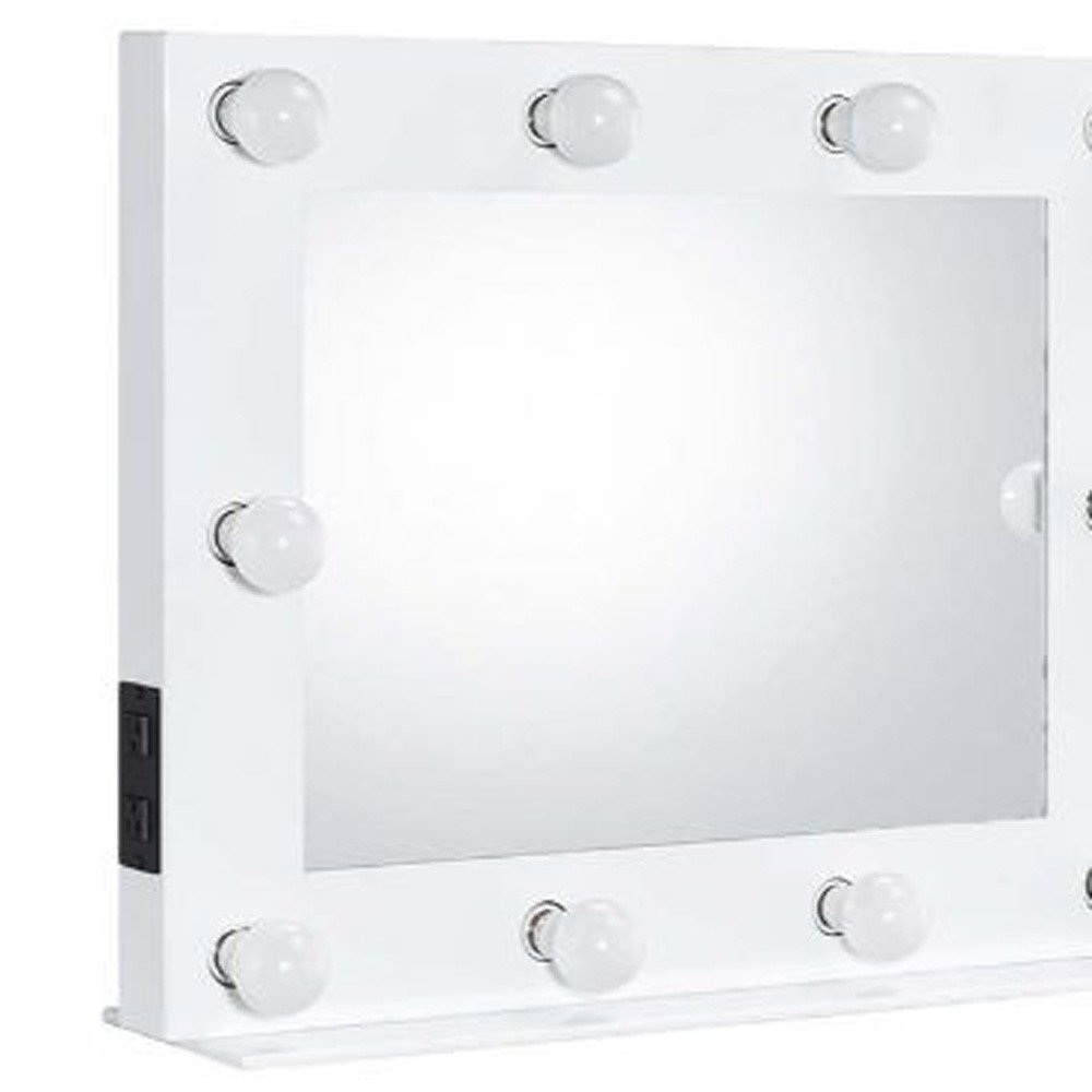 26" White Metal Framed Mounted Accent Mirror HomeRoots