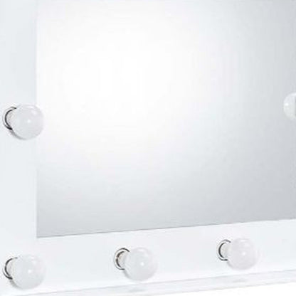 26" White Metal Framed Mounted Accent Mirror HomeRoots