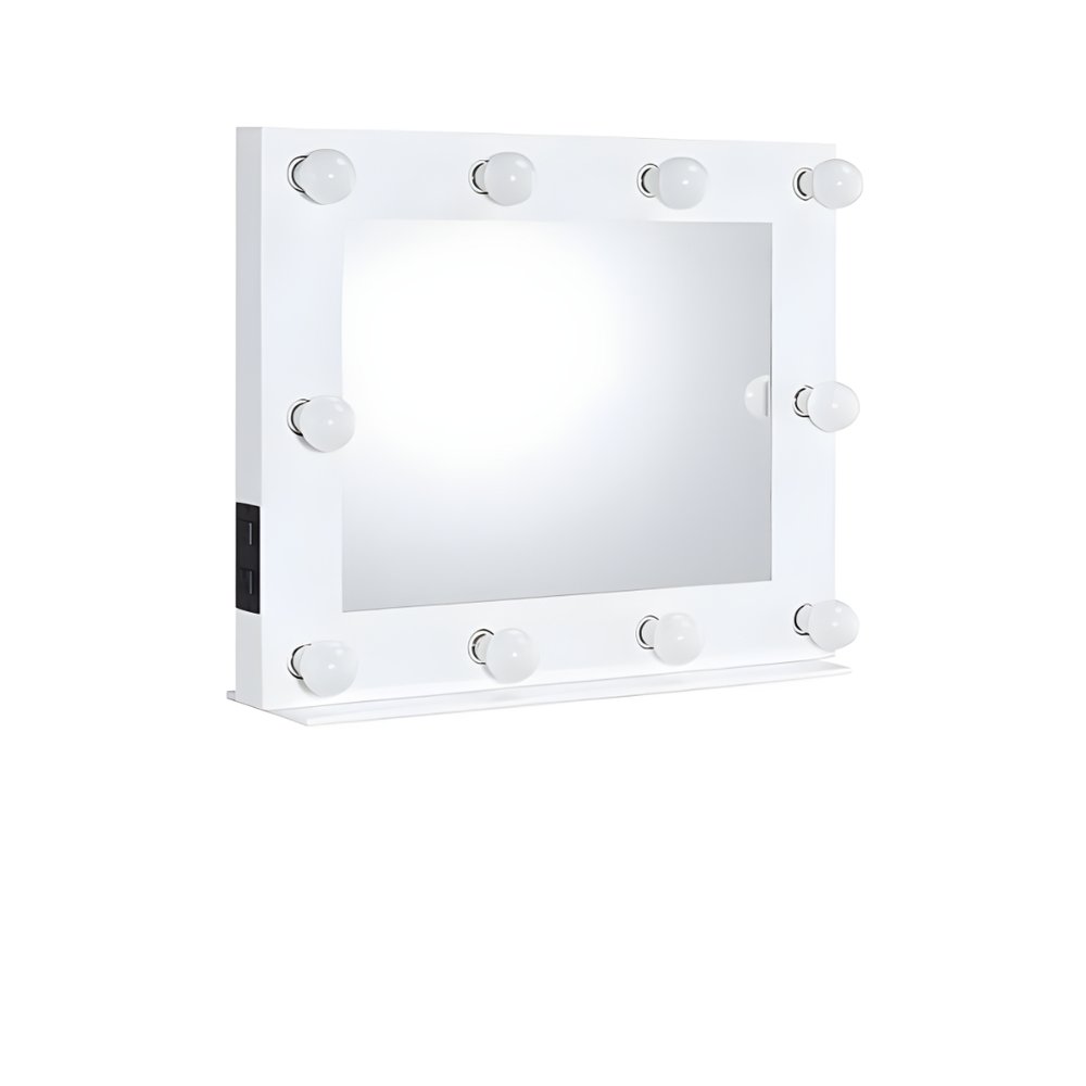 26" White Metal Framed Mounted Accent Mirror HomeRoots