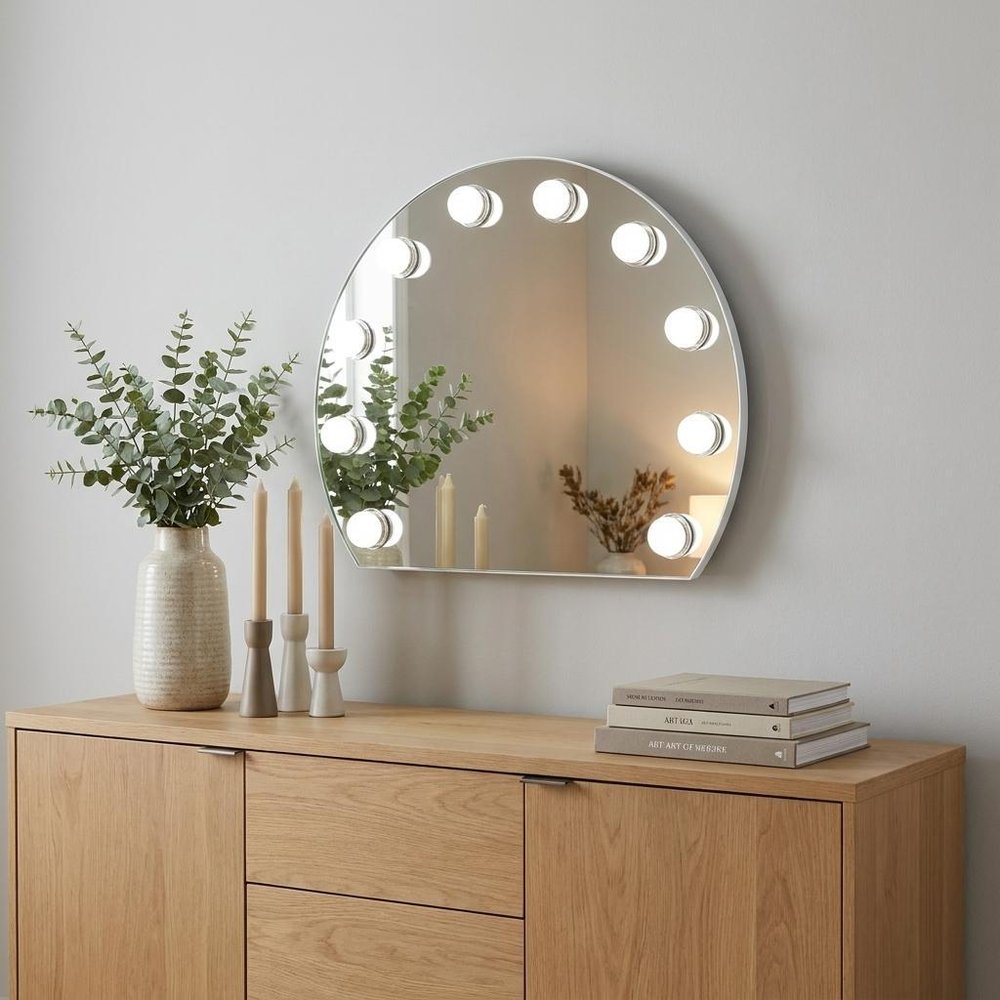 15" White Abstract Metal Framed Mounted Accent Mirror HomeRoots