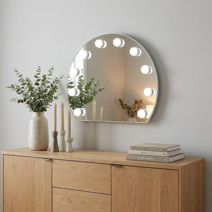 15" White Abstract Metal Framed Mounted Accent Mirror HomeRoots