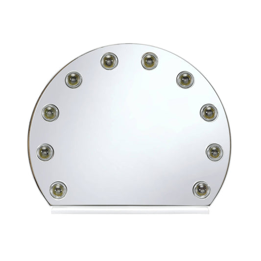 15" White Finish Round Accent Mirror