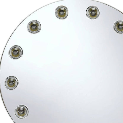 15" White Abstract Metal Framed Mounted Accent Mirror HomeRoots