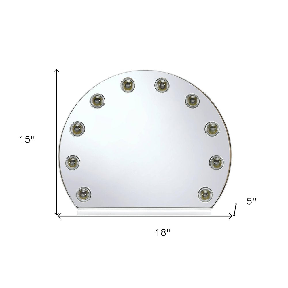 15" White Abstract Metal Framed Mounted Accent Mirror HomeRoots