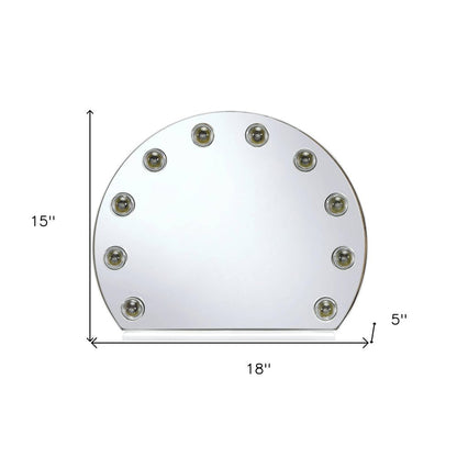 15" White Abstract Metal Framed Mounted Accent Mirror HomeRoots