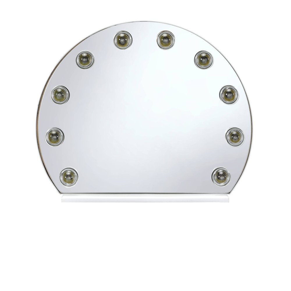 15" White Abstract Metal Framed Mounted Accent Mirror HomeRoots
