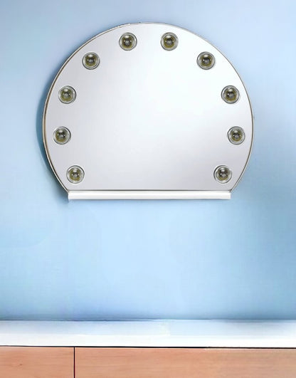 15" White Abstract Metal Framed Mounted Accent Mirror HomeRoots