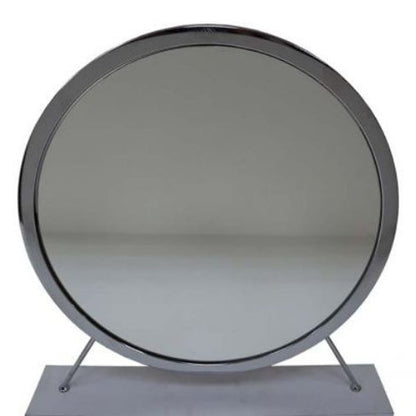 19" Gray Round Metal Framed Freestanding Mirror