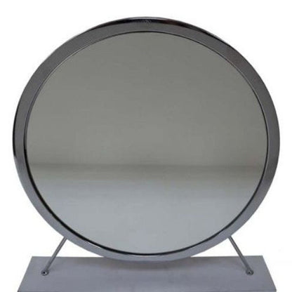 19" Gray Metal Round Freestanding Ornate Framed Makeup Shaving Tabletop Mirror HomeRoots