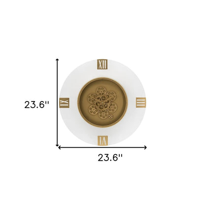 24" Circle Gold Acrylic Analog Wall Clock HomeRoots