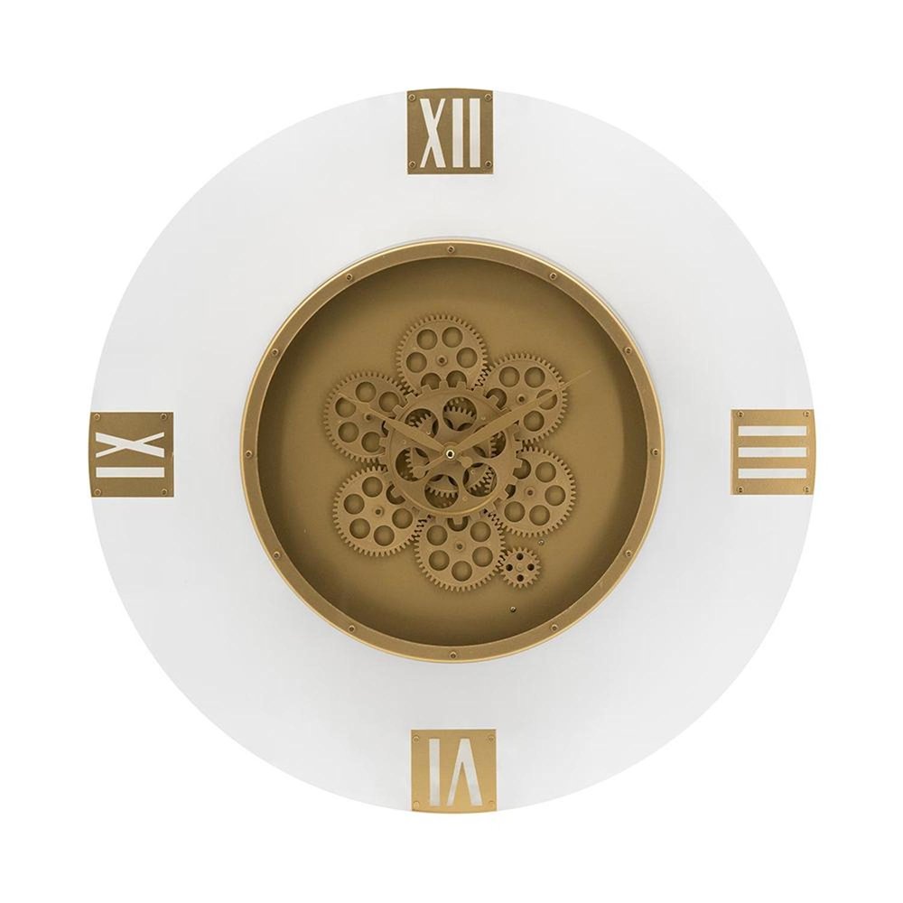 24" Circle Gold Acrylic Analog Wall Clock HomeRoots