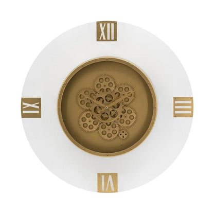 24" Circle Gold Acrylic Analog Wall Clock HomeRoots