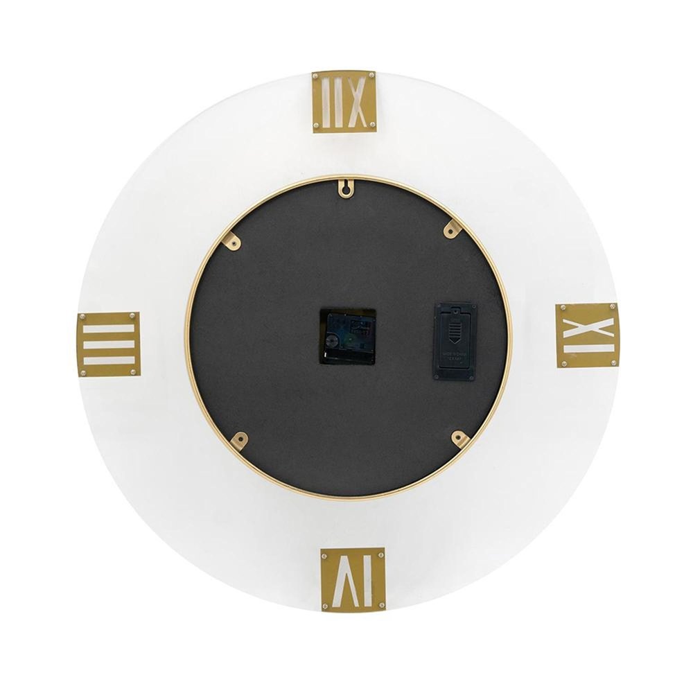 24" Circle Gold Acrylic Analog Wall Clock HomeRoots