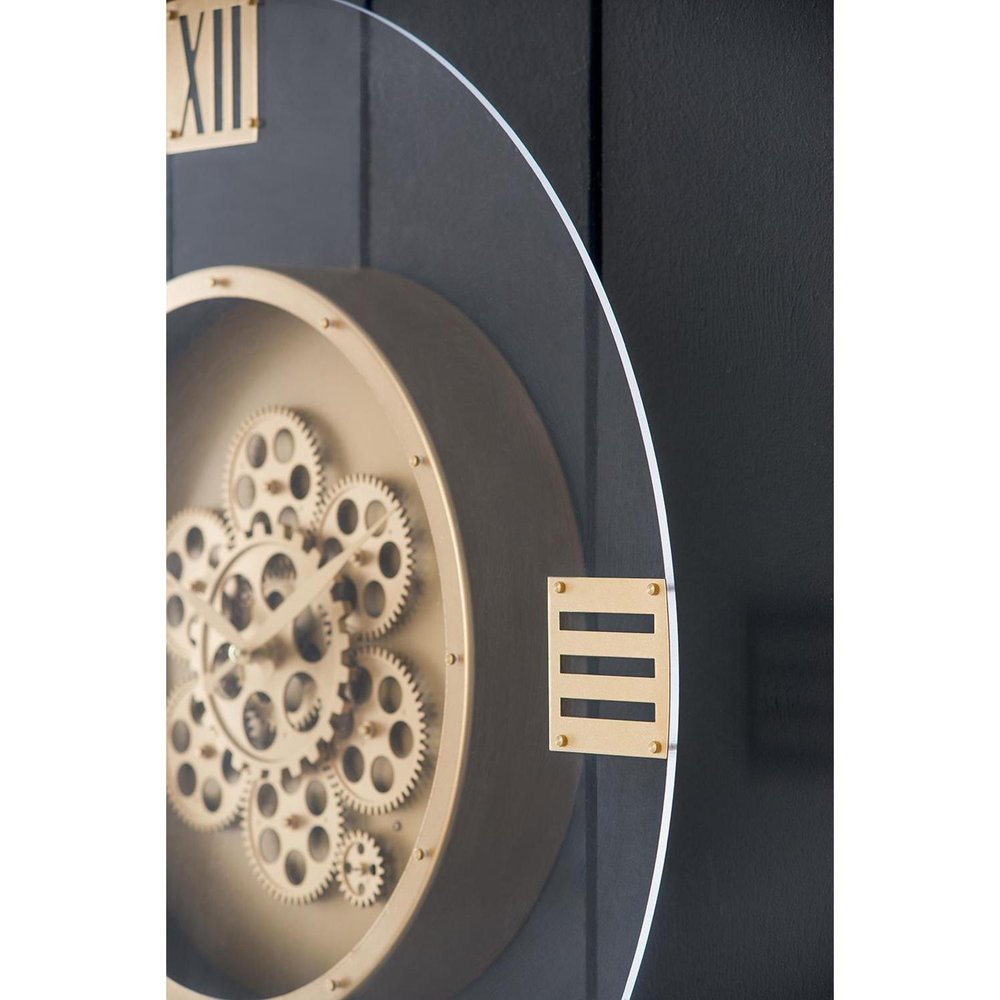 24" Circle Gold Acrylic Analog Wall Clock HomeRoots