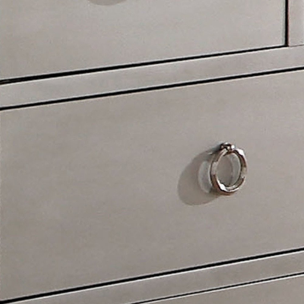 57" Platinum Solid and Manufactured Wood Seven Drawer Triple Dresser HomeRoots