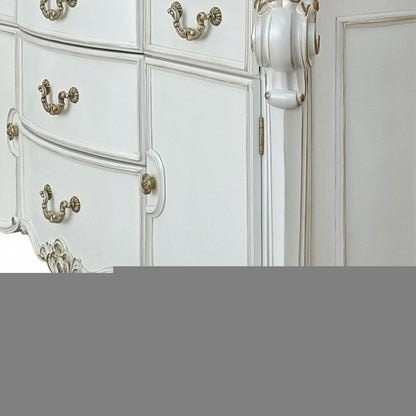 71" Pearl Solid and Manufactured Wood Five Drawer Triple Dresser HomeRoots