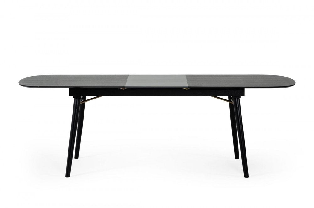 71" Black Rectangular Manufactured Wood Butterfly Leaf Dining Table HomeRoots