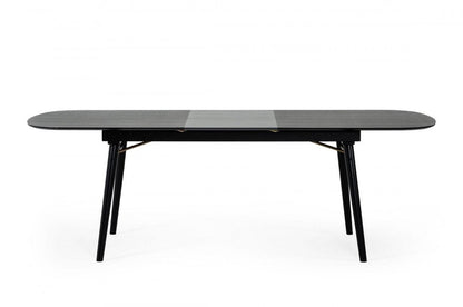 71" Black Rectangular Manufactured Wood Butterfly Leaf Dining Table HomeRoots