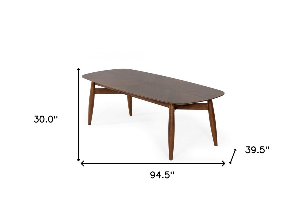 95" Brown Solid Wood Dining Table HomeRoots
