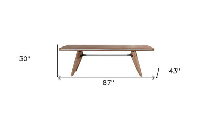 87" Brown Dining Table HomeRoots