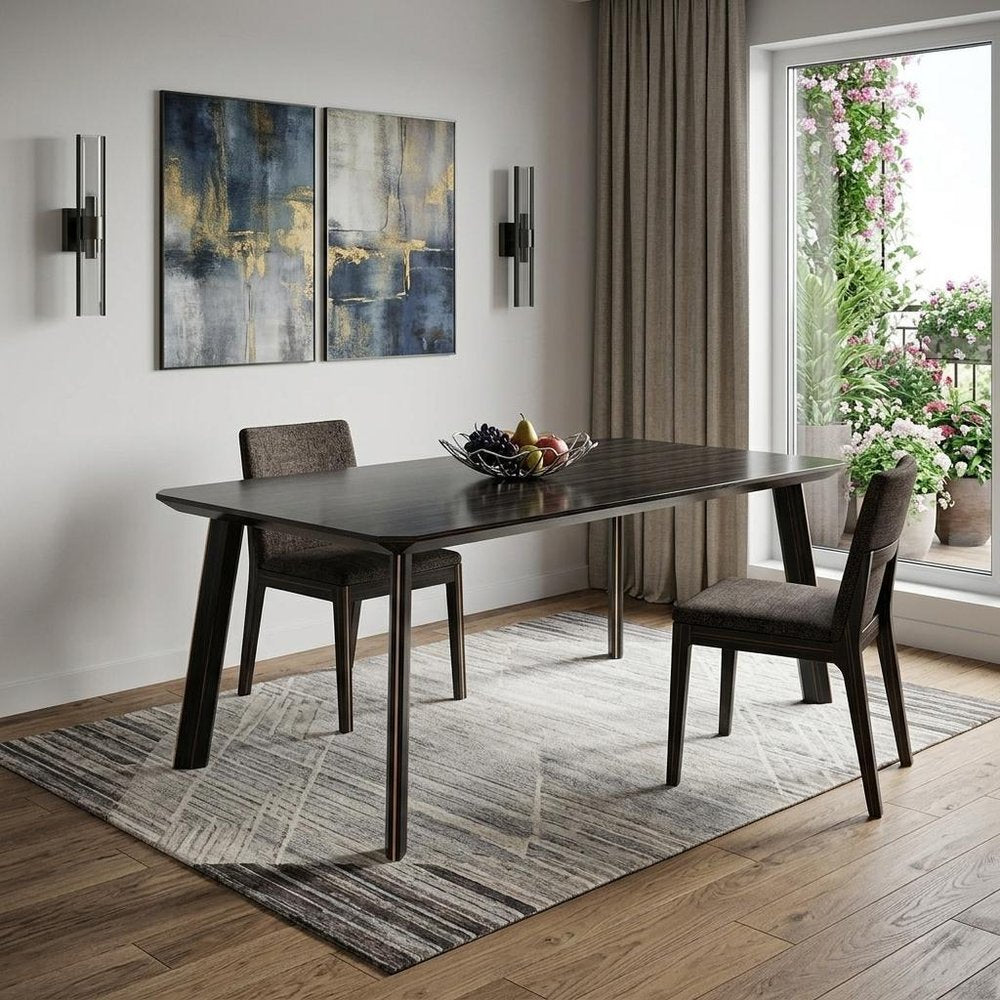 87" Ebony Dining Table HomeRoots