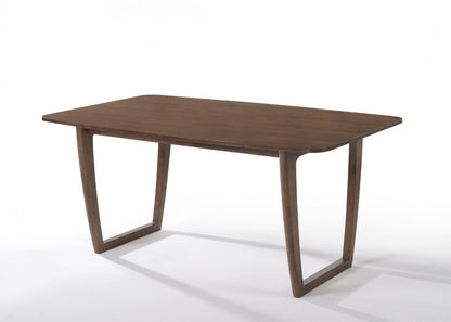 63" Walnut Rectangular Dining Table HomeRoots