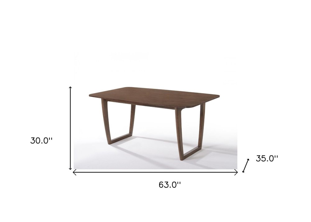 63" Walnut Rectangular Dining Table HomeRoots