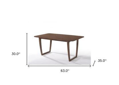 63" Walnut Rectangular Dining Table HomeRoots