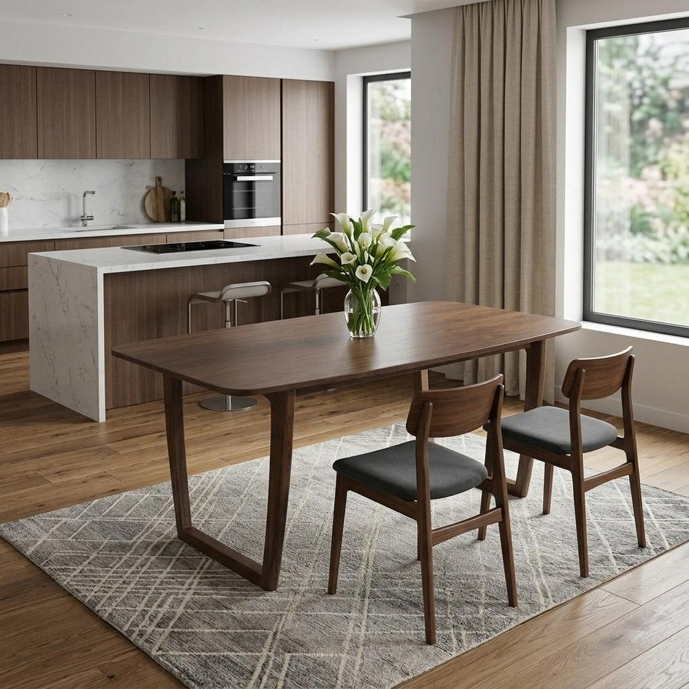63" Walnut Rectangular Dining Table HomeRoots