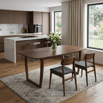 63" Walnut Rectangular Dining Table HomeRoots