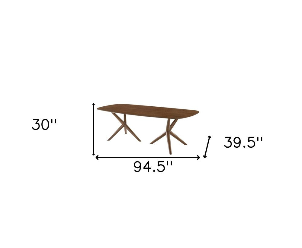 95" Brown Solid Manufactured Wood Dining Table HomeRoots