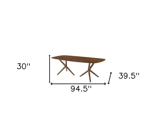 95" Brown Solid Manufactured Wood Dining Table HomeRoots