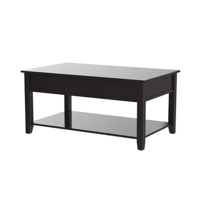 40" Black Wood Lift Top Coffee Table HomeRoots