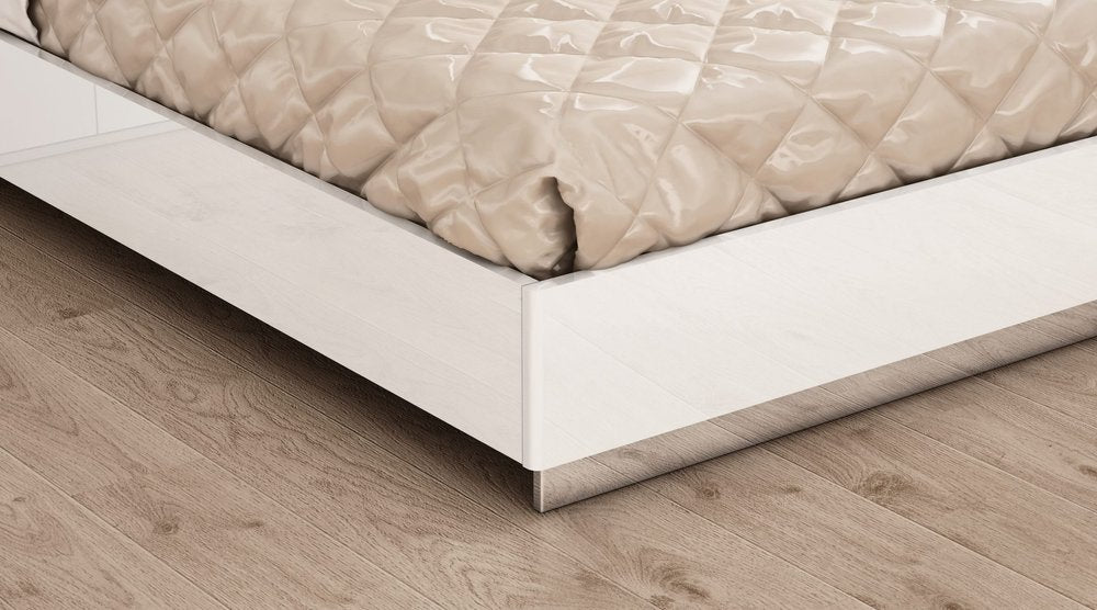 White And Taupe Wood Queen Bed Frame HomeRoots