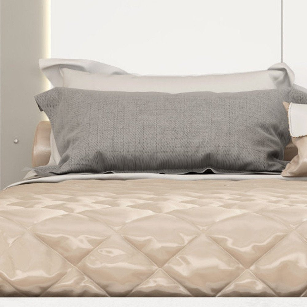 White And Taupe Wood Queen Bed Frame HomeRoots