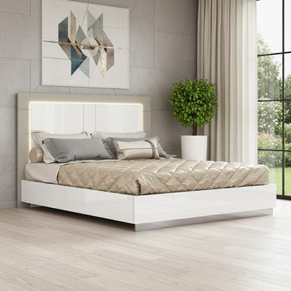 White And Taupe Wood Queen Bed Frame HomeRoots