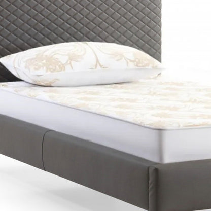 Gray and Dark Gray Wood And Faux Leather Twin Bed Frame HomeRoots