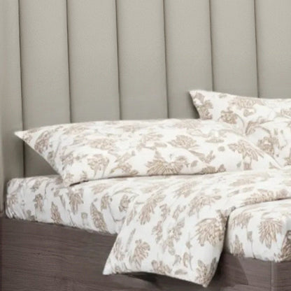 King Grey Upholstered Faux Leather and Ivory Gloss Bed Frame HomeRoots