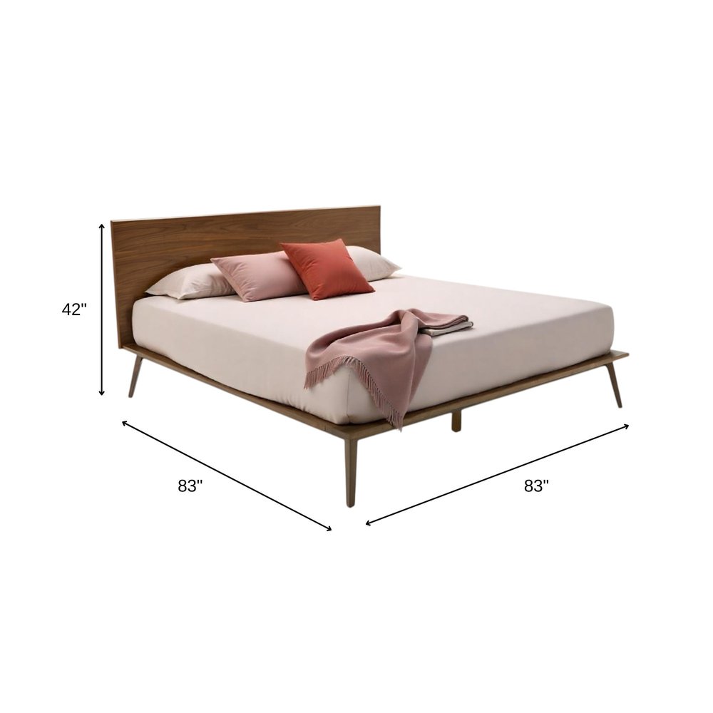 Brown Wood King Bed Frame HomeRoots