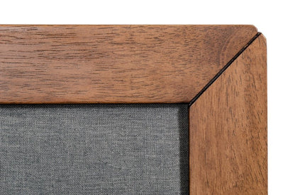 Gray and Brown Wood And Linen King Bed Frame HomeRoots