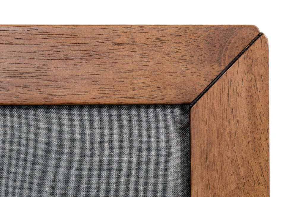 Gray and Brown Wood And Linen King Bed Frame HomeRoots