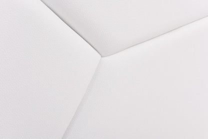 White Tufted Faux Leather Upholstered Queen Bed Frame