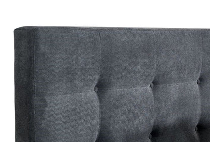 Gray and Brown Wood And Tufted Polyester King Bed Frame HomeRoots