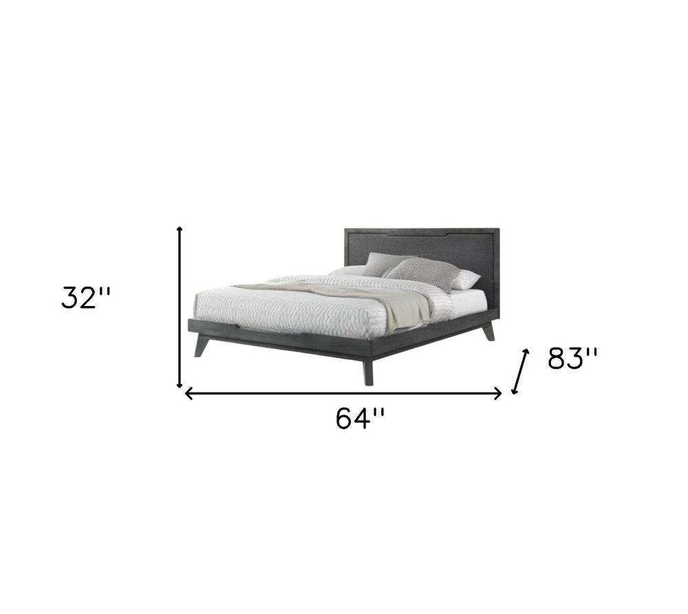 Gray Wood And Linen Queen Bed Frame HomeRoots