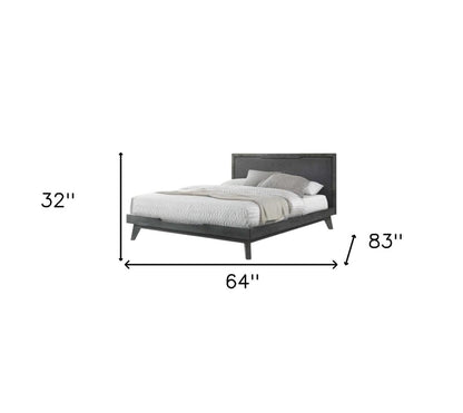 Gray Wood And Linen Queen Bed Frame HomeRoots