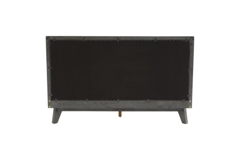Gray Wood And Linen Queen Bed Frame HomeRoots
