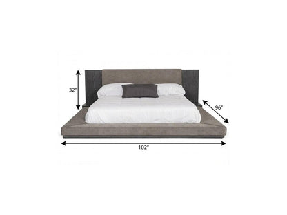 Dark Gray Upholstered King Bed Frame HomeRoots