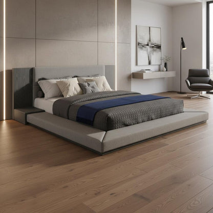 Gray Upholstered California King Bed Frame HomeRoots